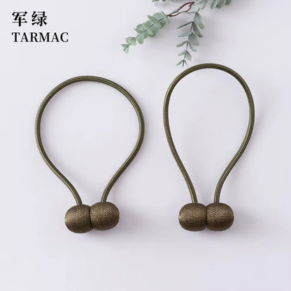 Elegant Magnetic Curtain Tiebacks – 2-Pack Decorative Polyester Buckle Clips for Effortless Style and Hold
