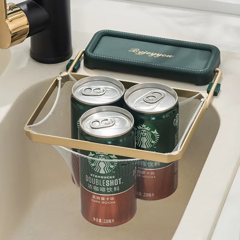 SinkNest™ Triangle Drain Rack – Hanging Strainer Basket with Suction Cups for Kitchen Waste, Fruits & Veggies