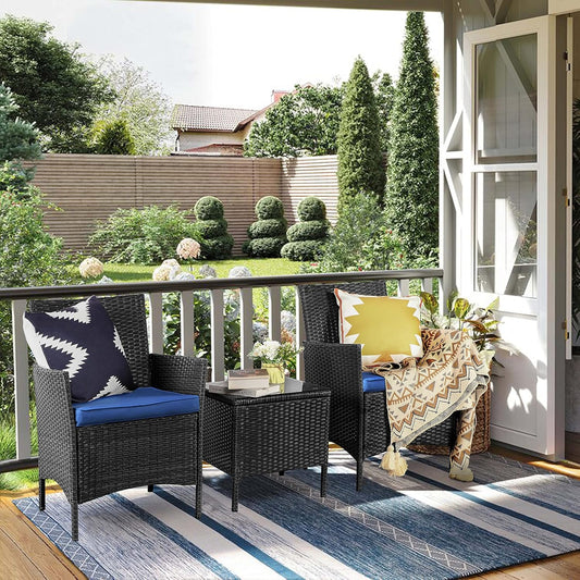 3 Pieces Patio Furniture Sets,Wicker Patio Set,Pe Rattan Patio Furniture,Patio Bistro Sets,Porch Furniture,Outdoor Conversation Sets,Wicker Patio Chairs,Balcony Furniture Set