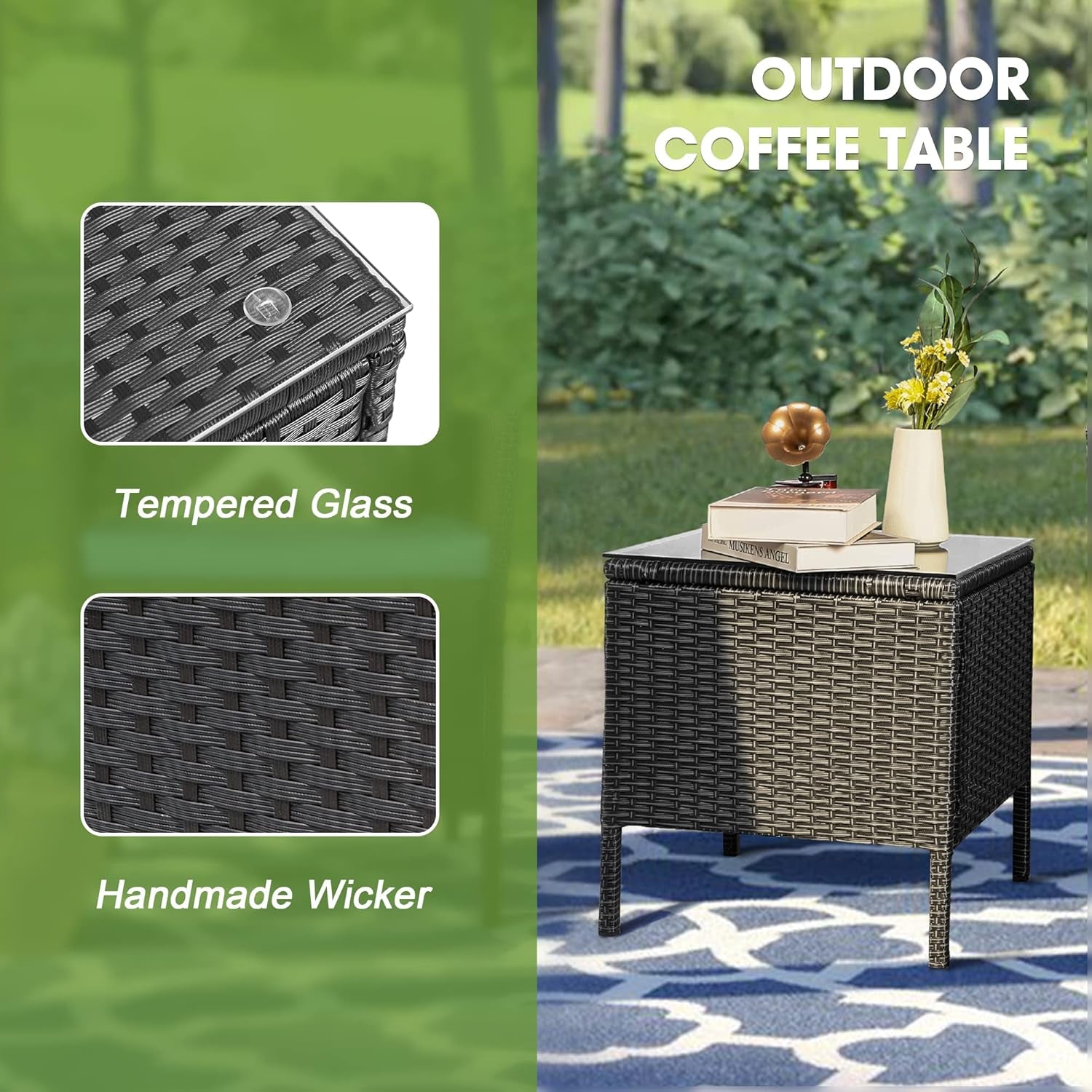 3 Pieces Patio Furniture Sets,Wicker Patio Set,Pe Rattan Patio Furniture,Patio Bistro Sets,Porch Furniture,Outdoor Conversation Sets,Wicker Patio Chairs,Balcony Furniture Set