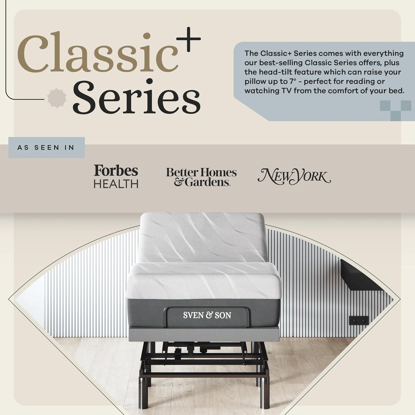 Classic plus (With Head-Tilt) Adjustable Bed Base (Frame) + 14 Inch Hybrid Spring Matt (Medium Soft), Head and Foot Lift, Massage, Under-Bed Lights, USB, Memory, Zero Gravity - Twin XL