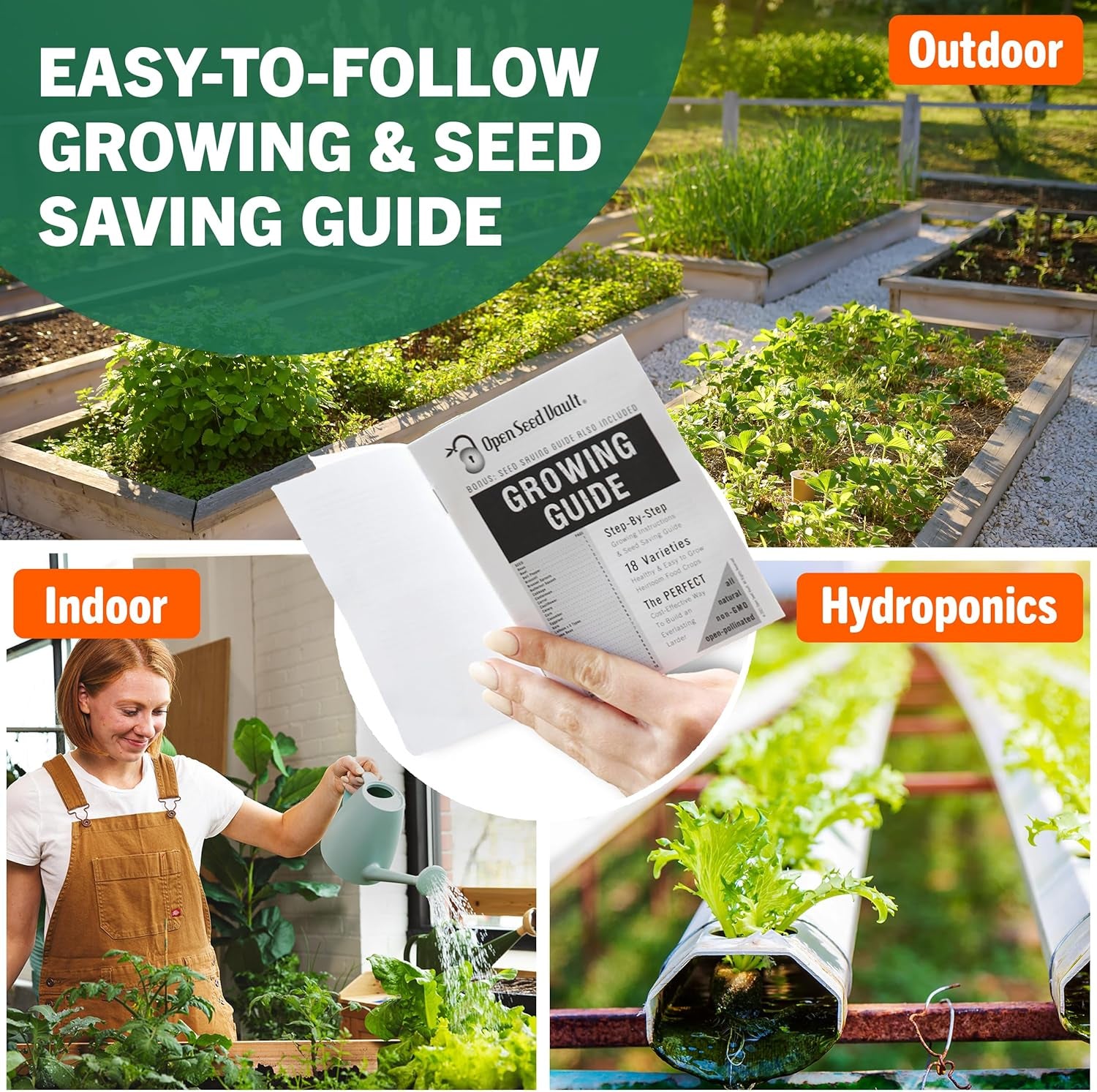 15,000 Heirloom Seeds Non-Gmo for Planting Vegetables & Fruits (18 Variety Pack) - Gardening Starter Kit Seeds, Survival Gear Food, Gardening Gifts, Emergency Supplies