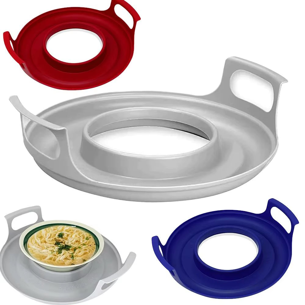 HeatMate™ Microwave Plate Holder – Durable, Easy-Clean Steam Tray for Bowls & Dishes