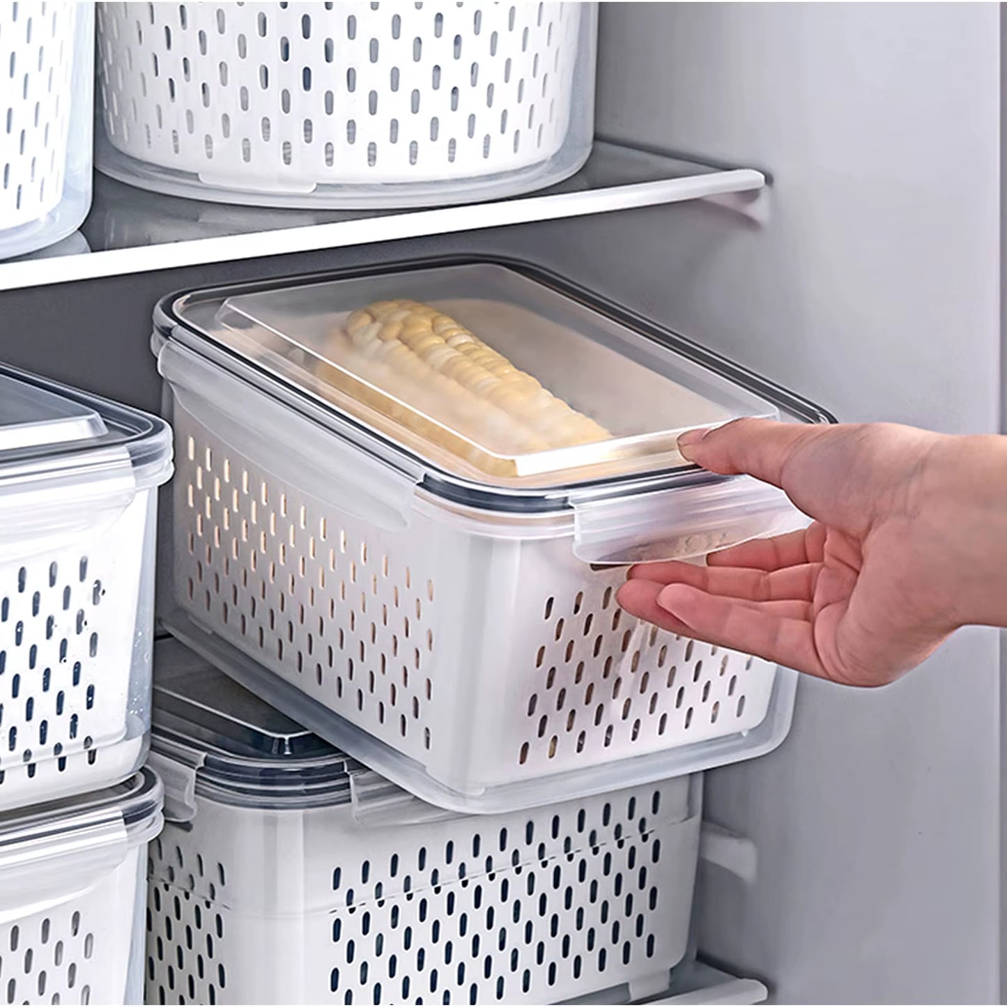 3-Pack Fridge Storage Containers – Keep Your Produce Crisp, Clean, and Organized